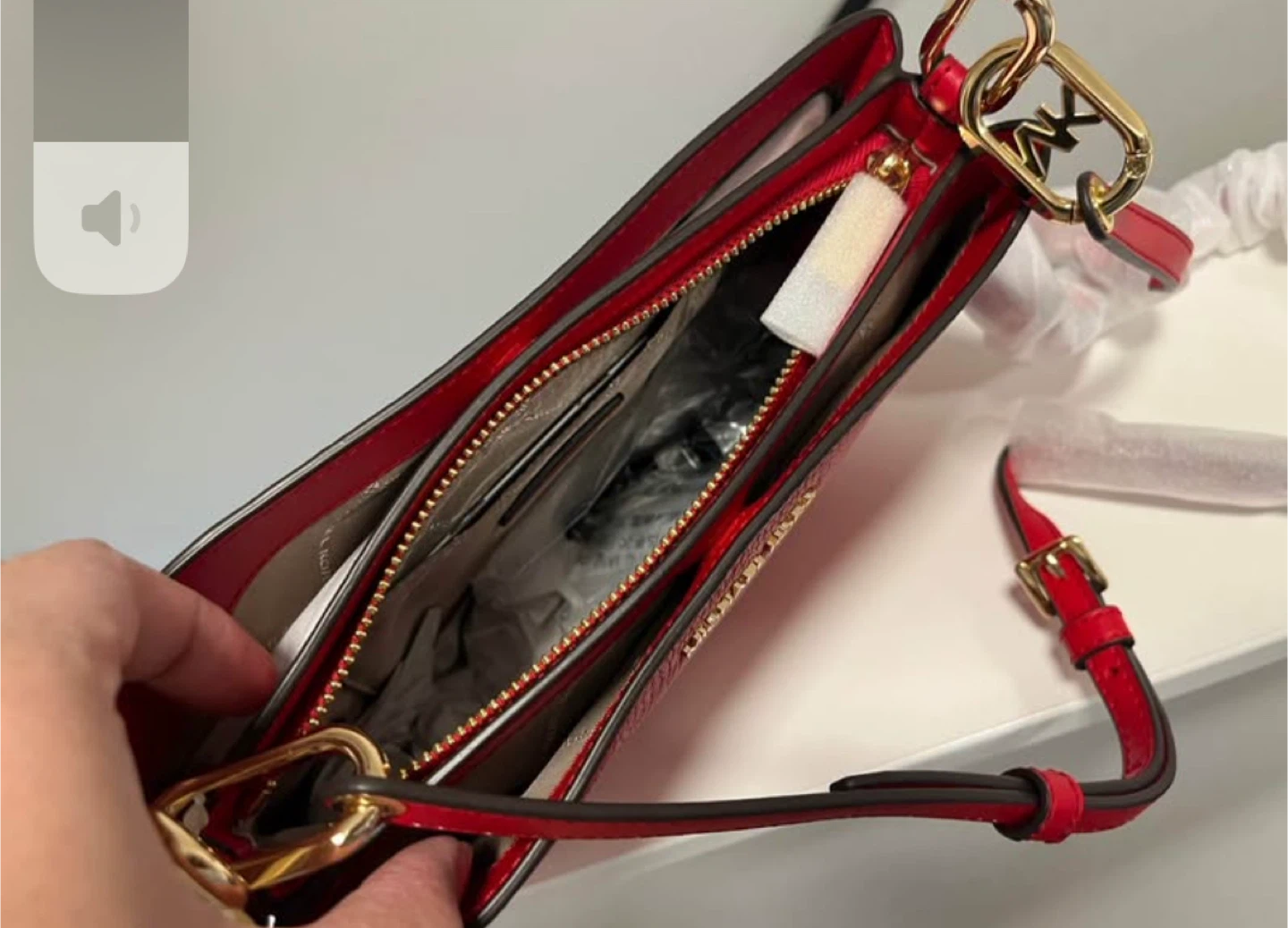 Michael Kors Red Leather Crossbody Bag - New! - photo 3
