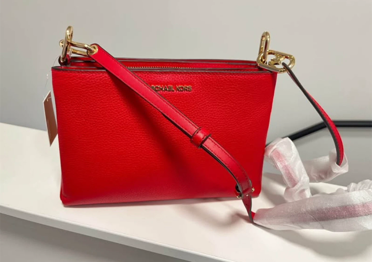 Michael Kors Red Leather Crossbody Bag - New! - photo 2