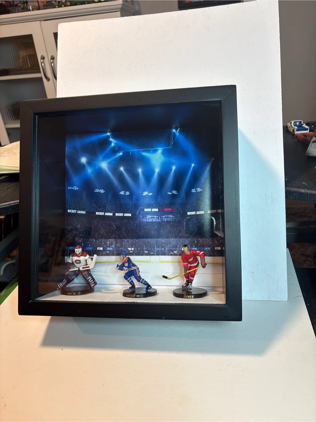 Hockey Arena Shadow Box with Figurines