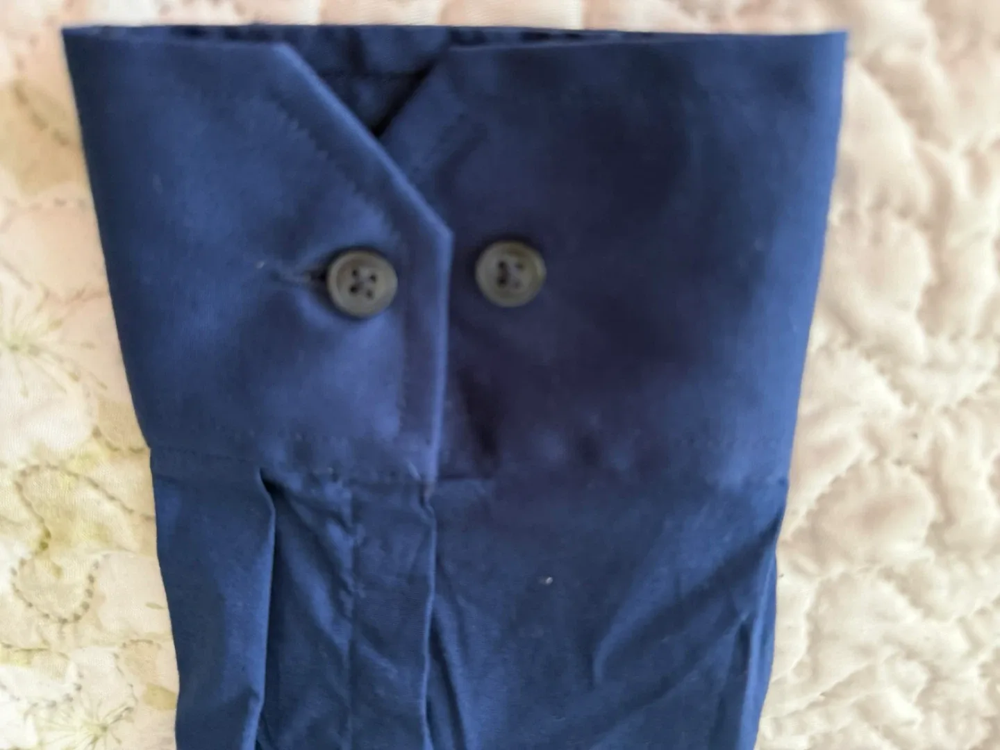 1670 Navy Blue Slim Fit Stretch Dress Shirt - 16 1/2 image indicator(3)