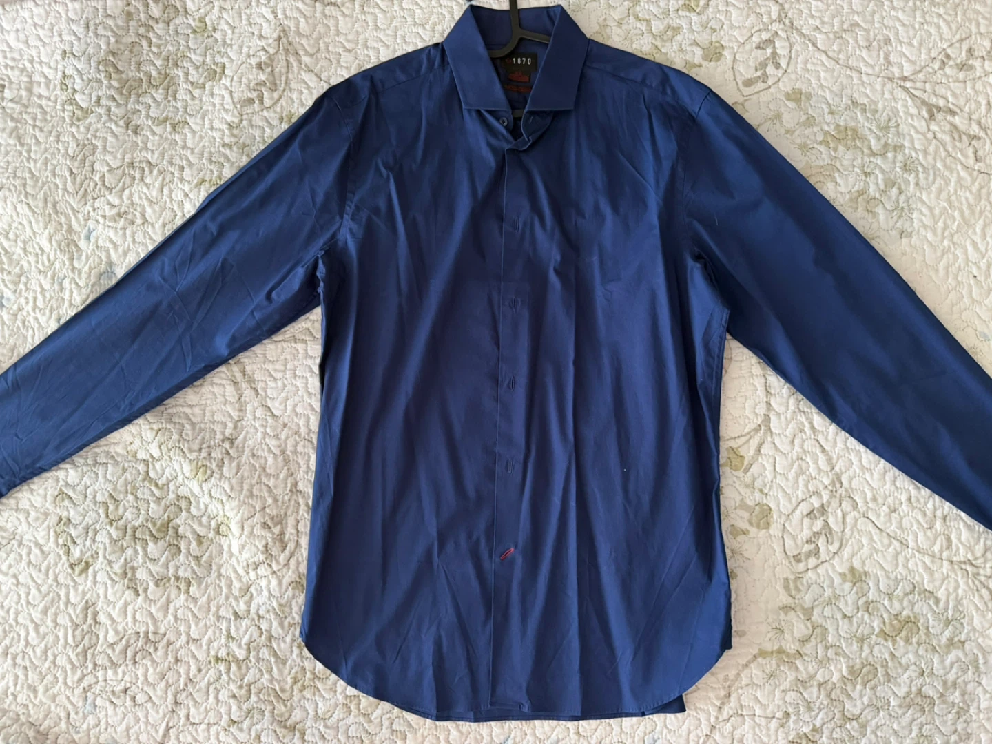 1670 Navy Blue Slim Fit Stretch Dress Shirt - 16 1/2