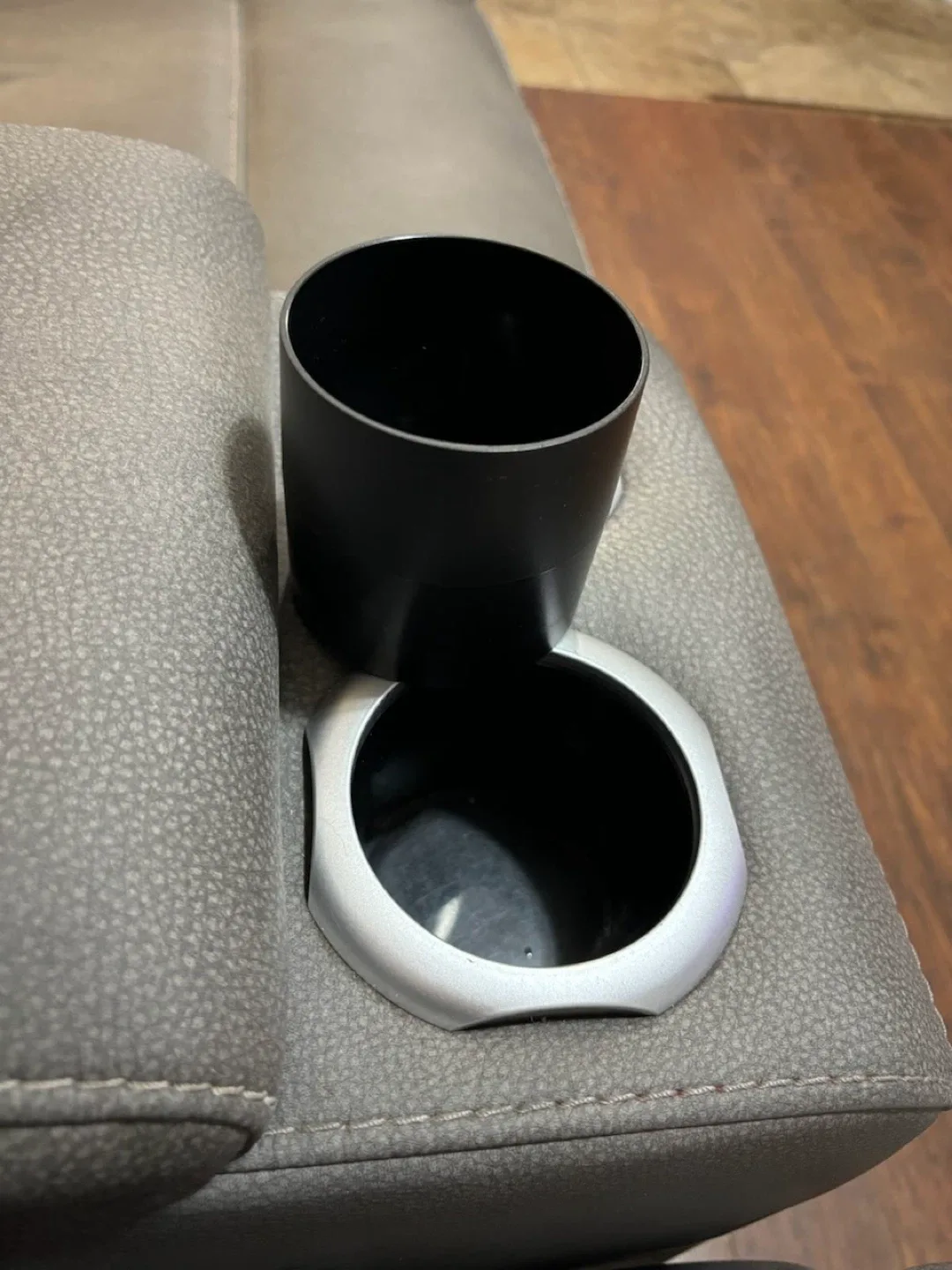 Grey 2-Seat Reclining Loveseat with Console image indicator(7)