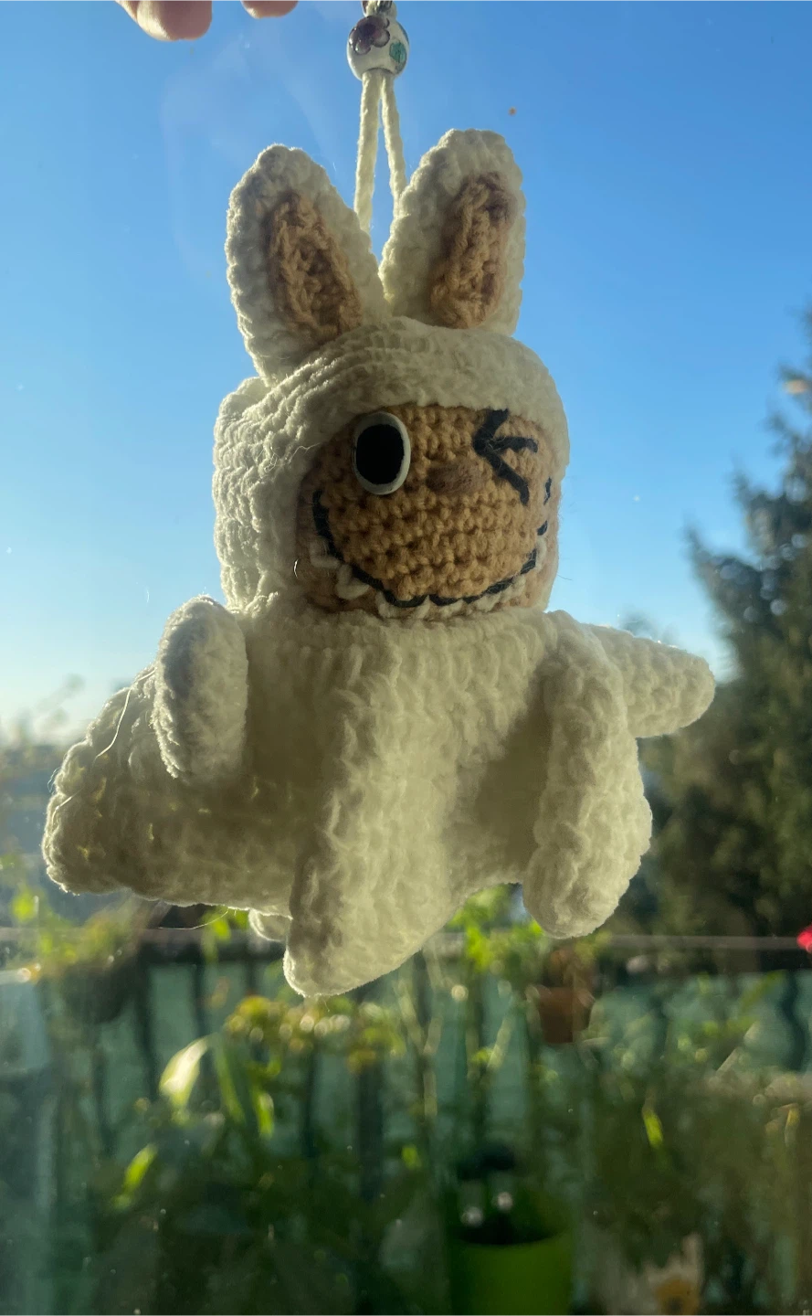 Crochet Labubu Ghost Plushie - Handmade