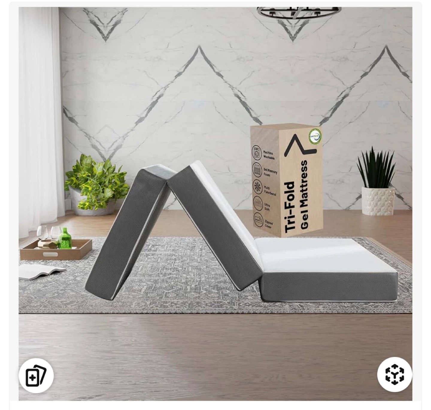 Tri-Fold Gel Mattress - Machine Washable