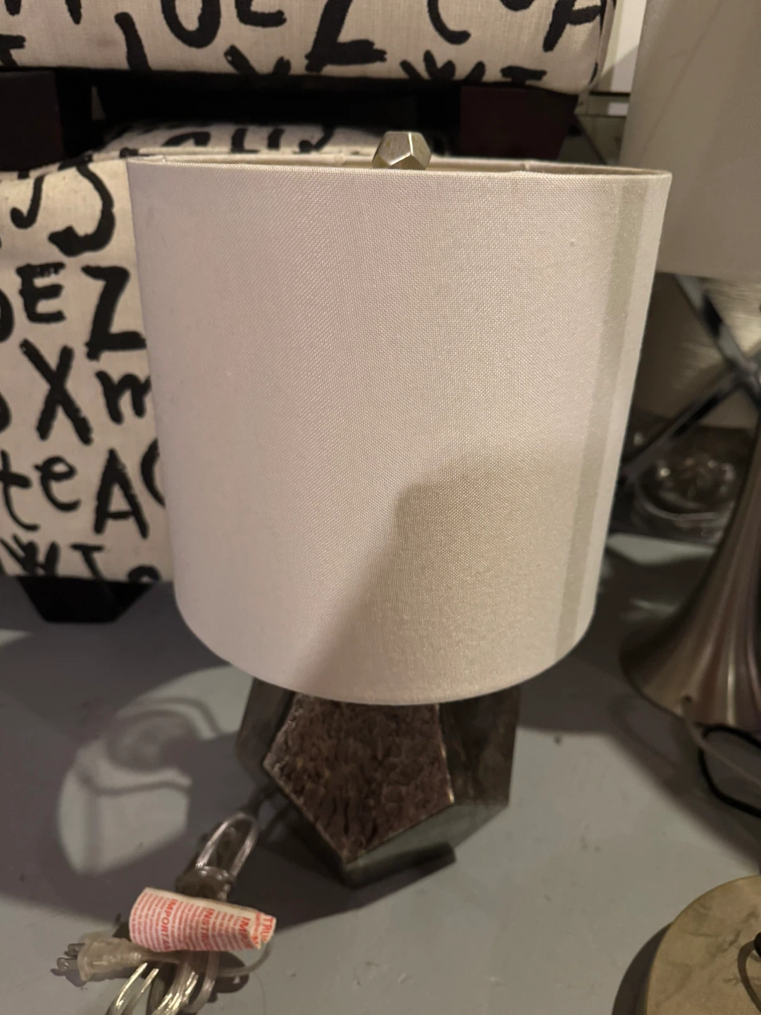 Small Table Lamp with White Shade