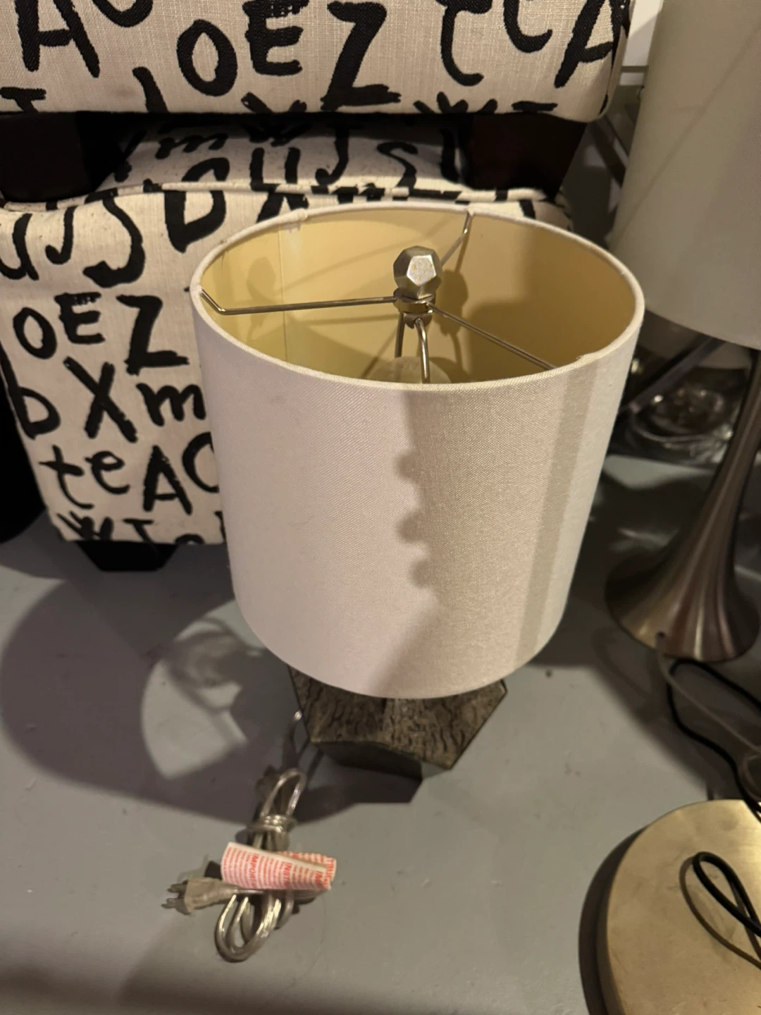 Small Table Lamp with White Shade - photo 2