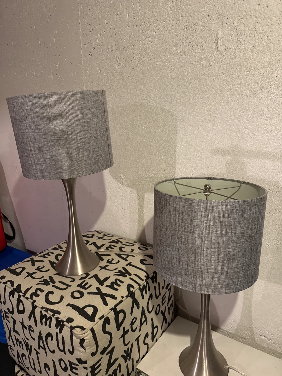 Pair of Grey Table Lamps