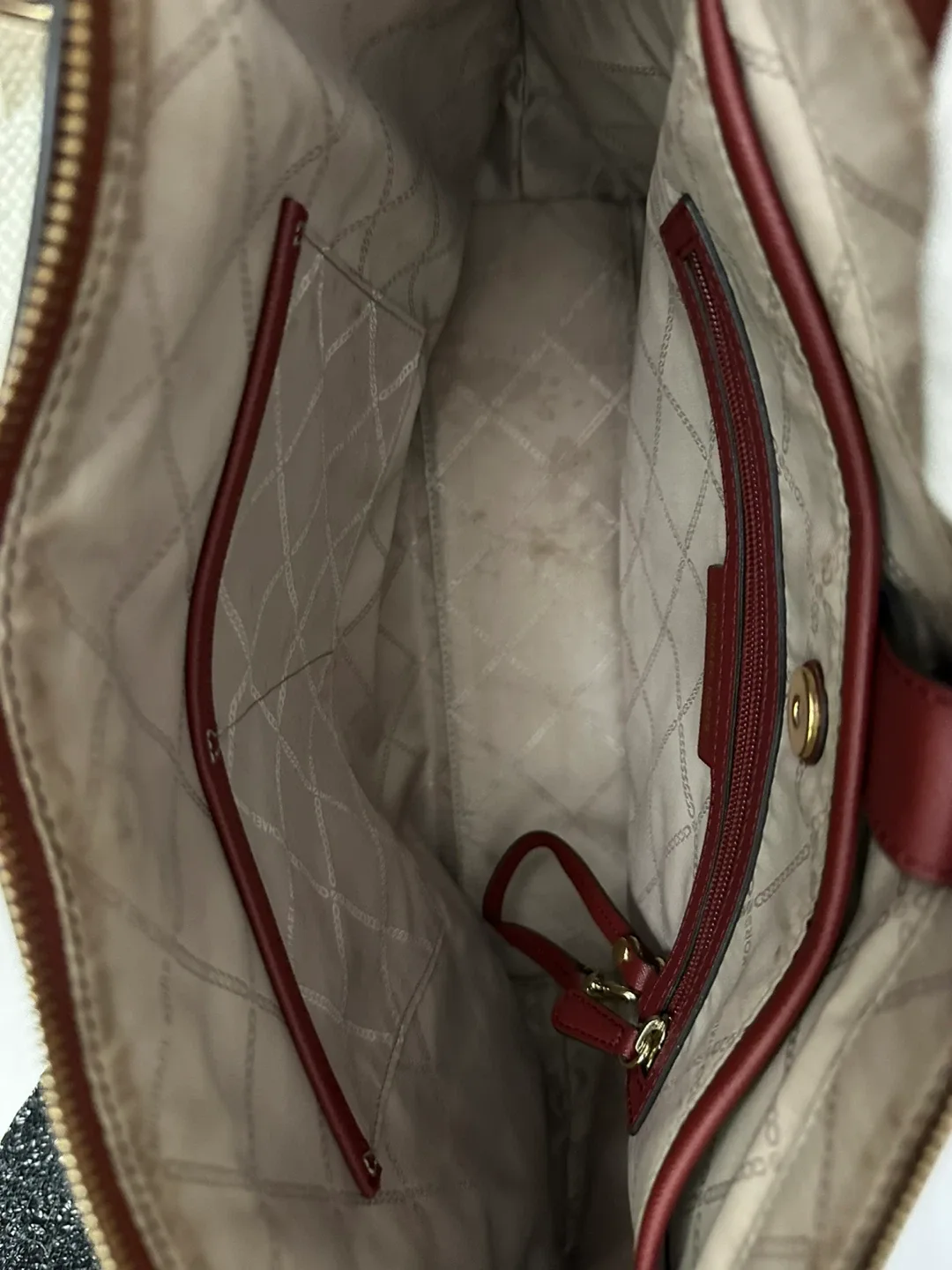 Michael Kors Burgundy Tote Bag image indicator(4)