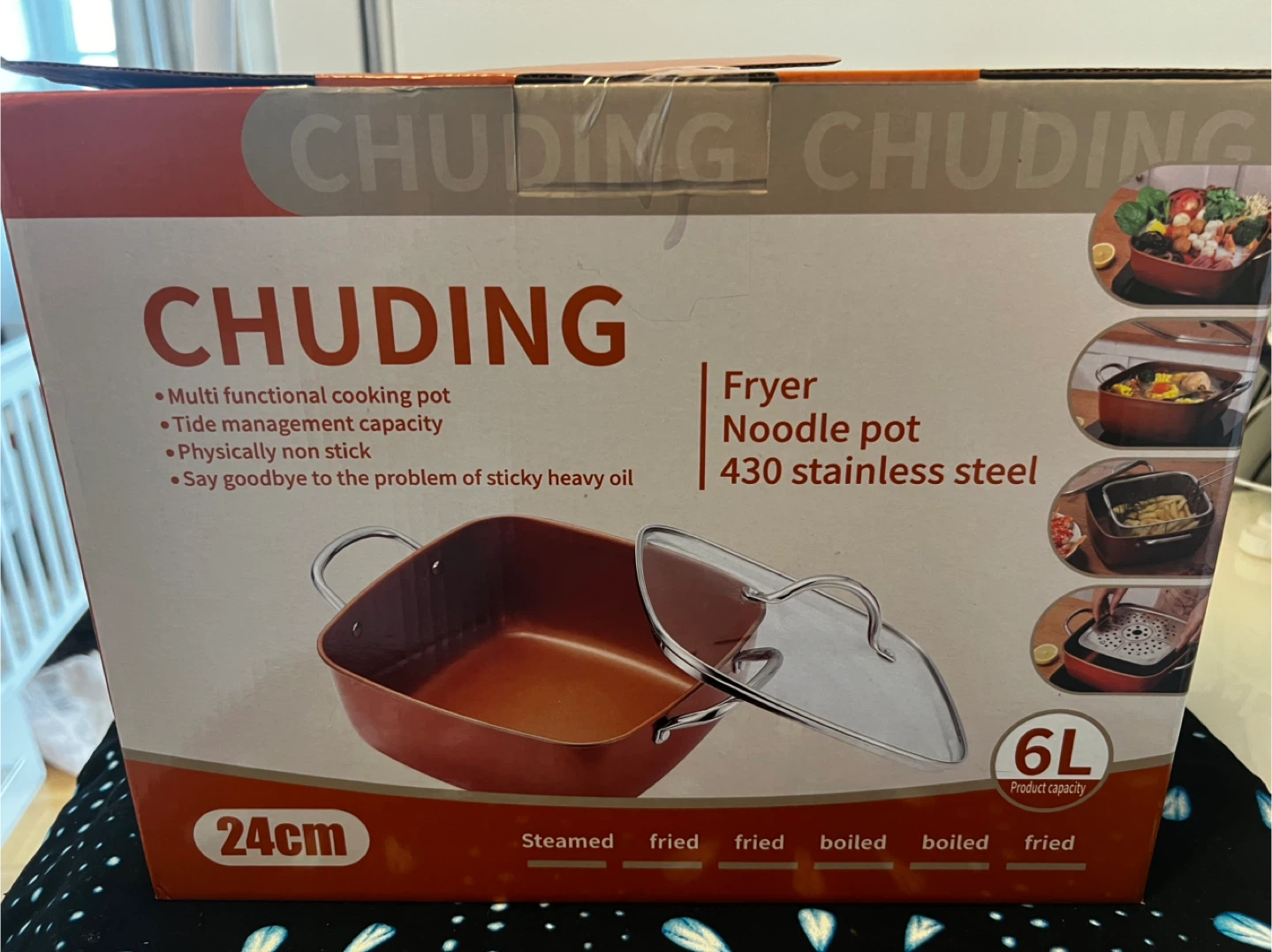CHUDING Fryer Noodle Pot - 24cm, 6L
