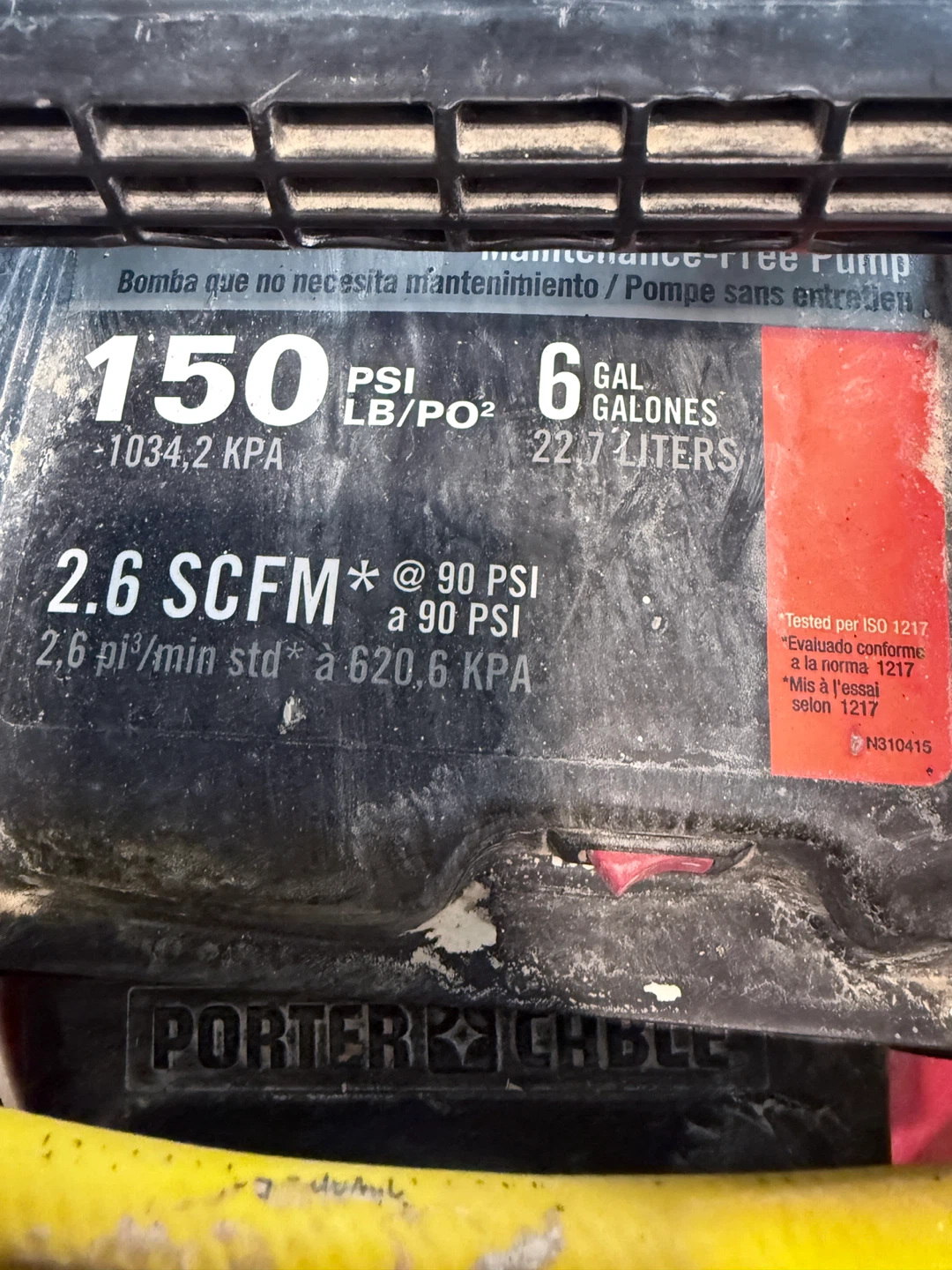 Porter Cable 6 Gal Air Compressor - photo 2