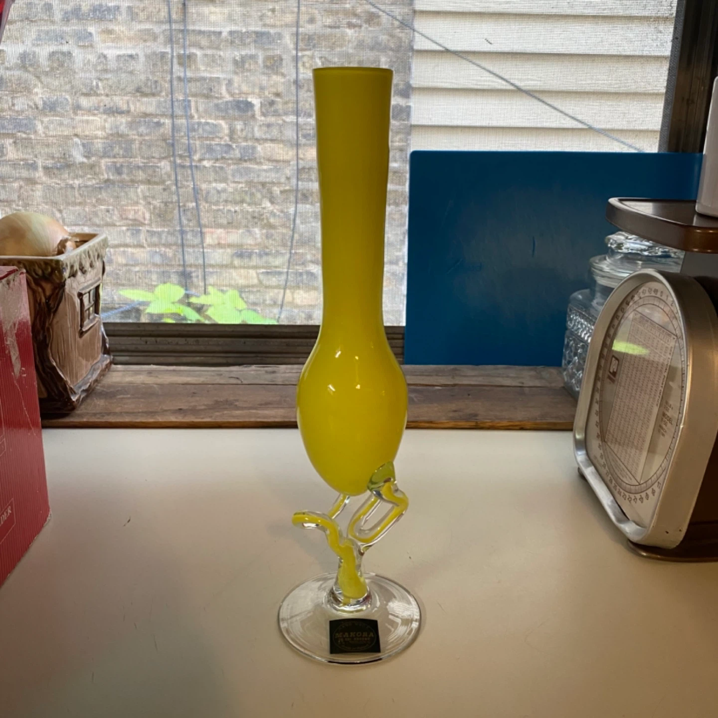 Makora Krosno Hand Blown Hand Made Glass Vase.