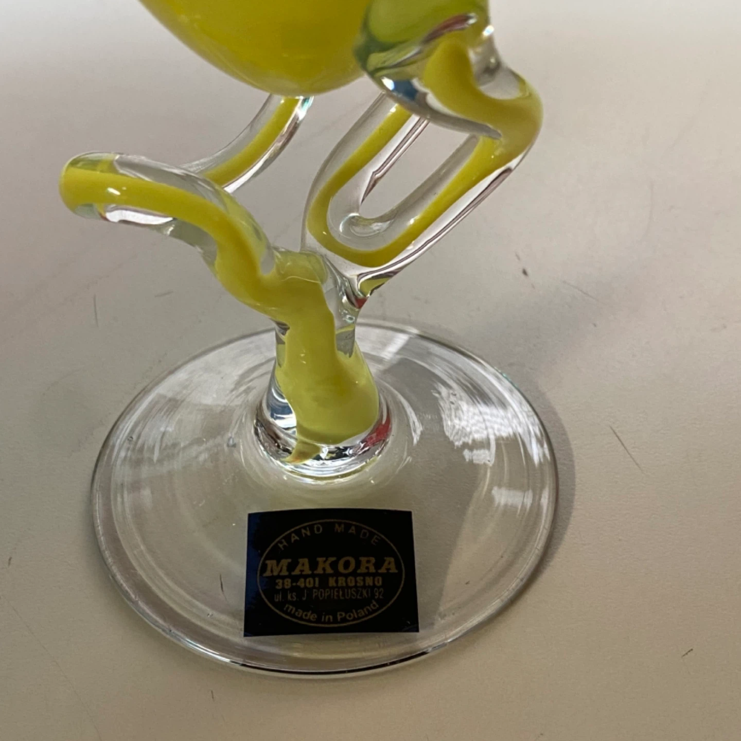 Makora Krosno Hand Blown Hand Made Glass Vase. - photo 2