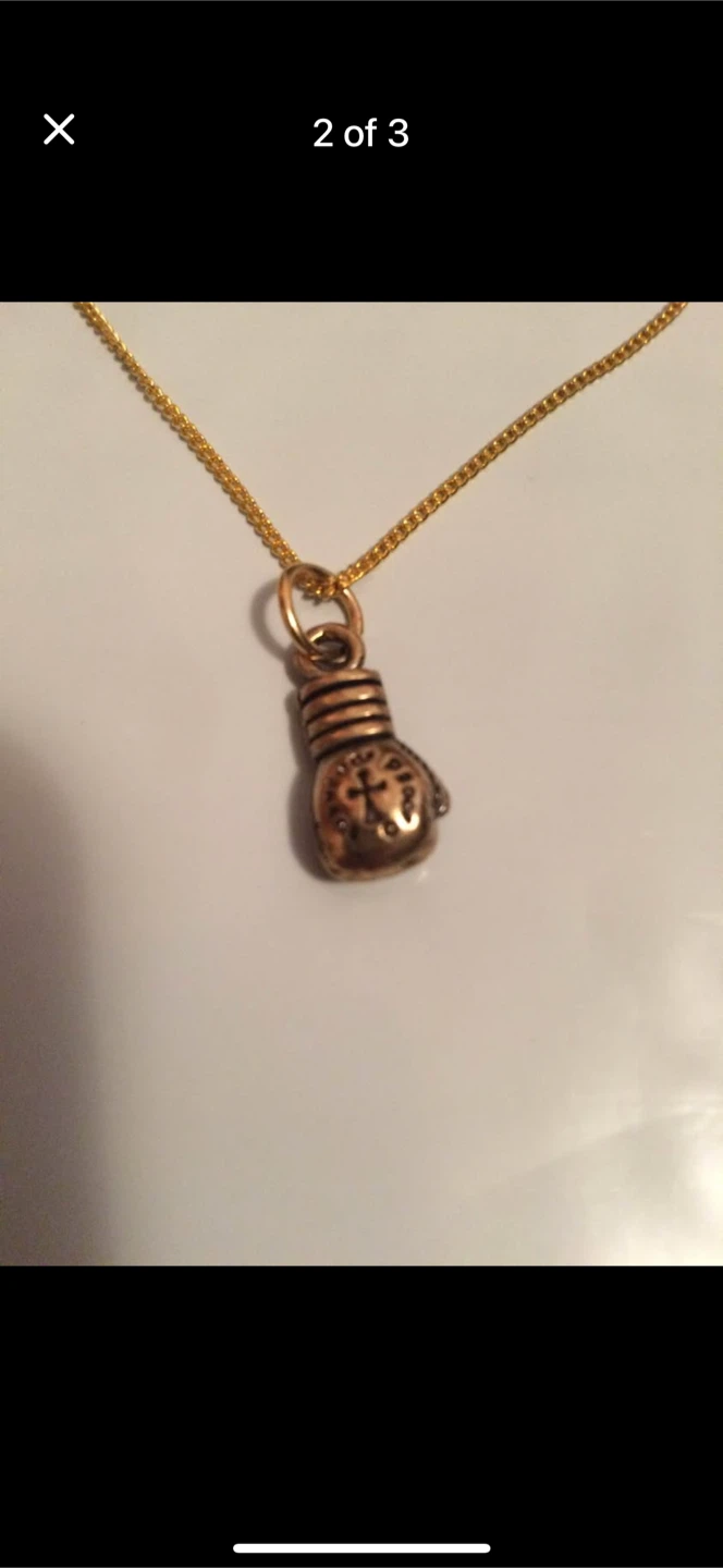 Gold Boxing Glove Pendant Necklace - photo 2