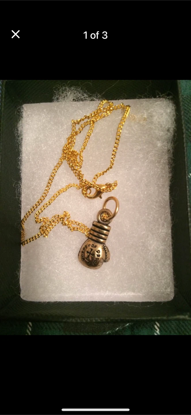 Gold Boxing Glove Pendant Necklace
