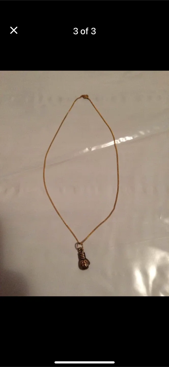 Gold Boxing Glove Pendant Necklace image indicator(3)