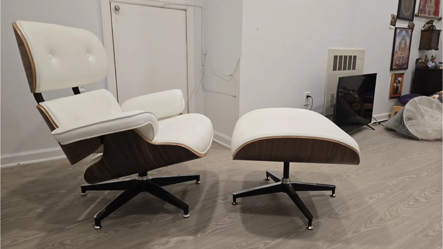 Eames Style Lounge Chair & Ottoman - photo 3