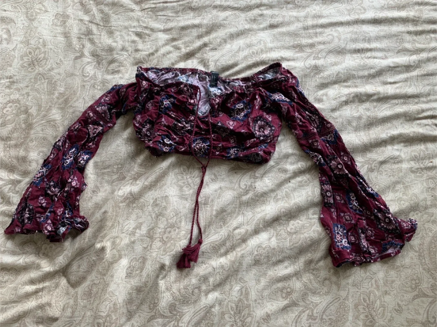 Forever 21 Floral Crop Top - Size S thumbnail