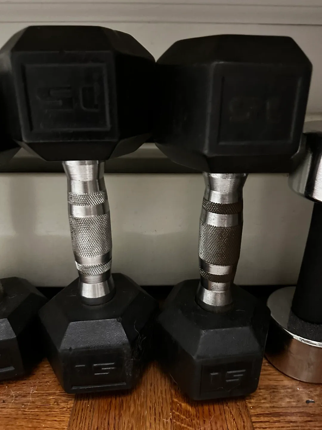 3x Sets of Hex Dumbbells - 8lb, 10lb, 15lb image indicator(4)