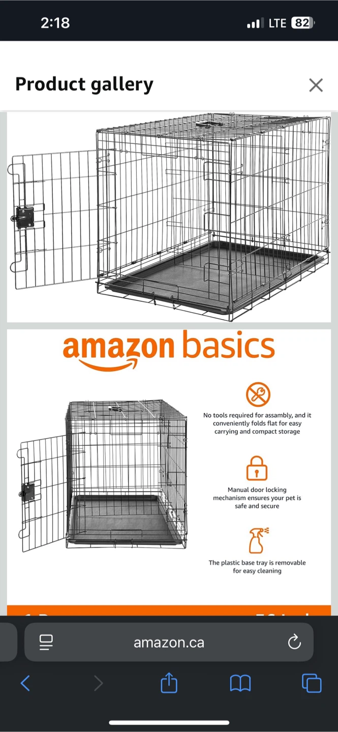 Amazon Basics Dog Crate - photo 2