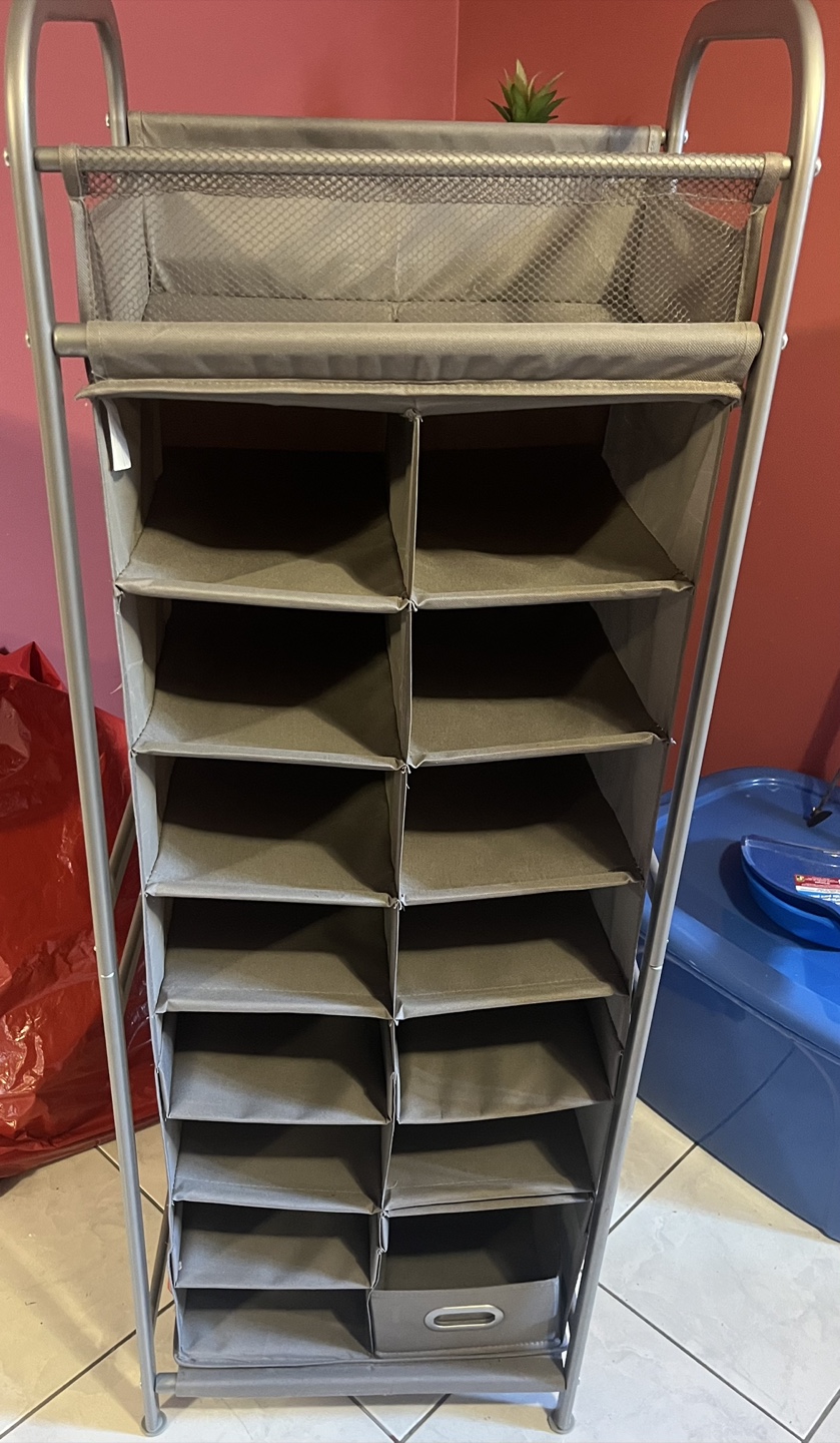Grey 12-Shelf Hanging Shoe Organizer