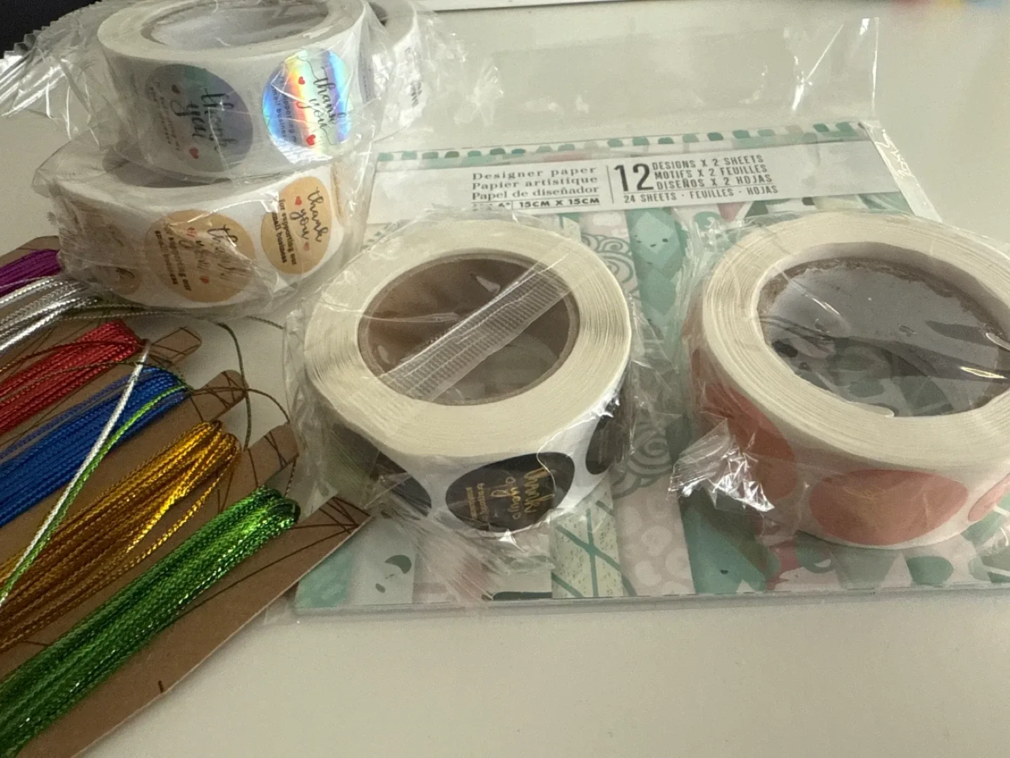 Thank you stickers and craft paper thumbnail