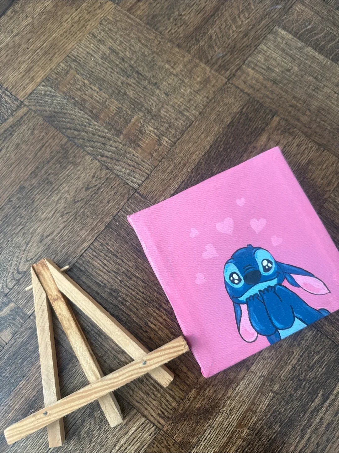 Stitch Painting on Pink Canvas image indicator(2)