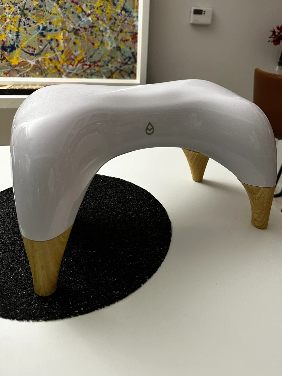 Tushy Ottoman Toilet Stool - White/Bamboo image indicator(2)