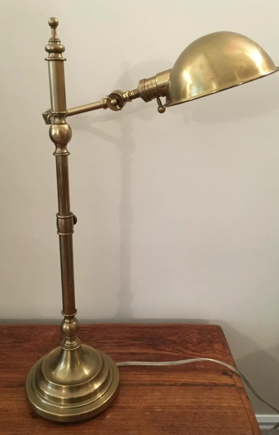 Vintage Brass Banker's Desk Lamp