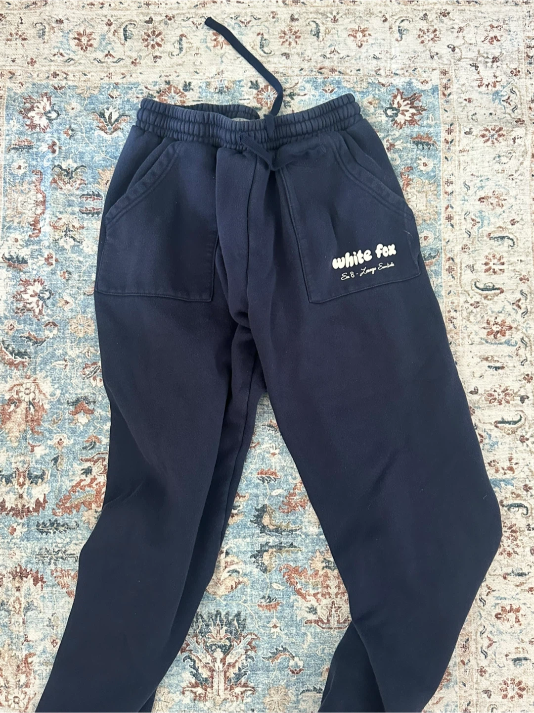 White Fox Navy Blue Sweatpants - Size S