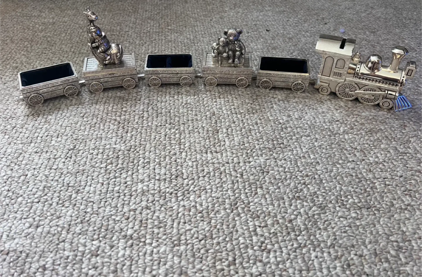 Silver Plated Train Coin Bank thumbnail
