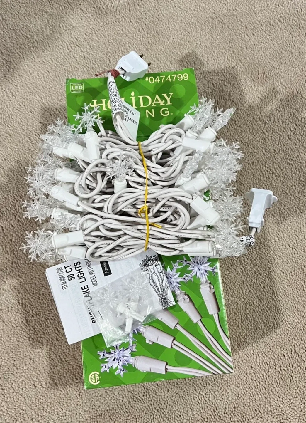 LED snowflake string lights BNIB image indicator(4)