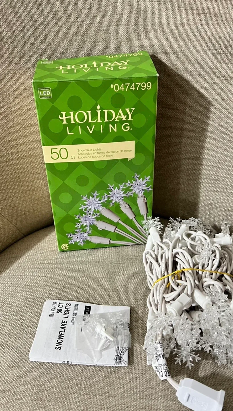 LED snowflake string lights BNIB image indicator(6)