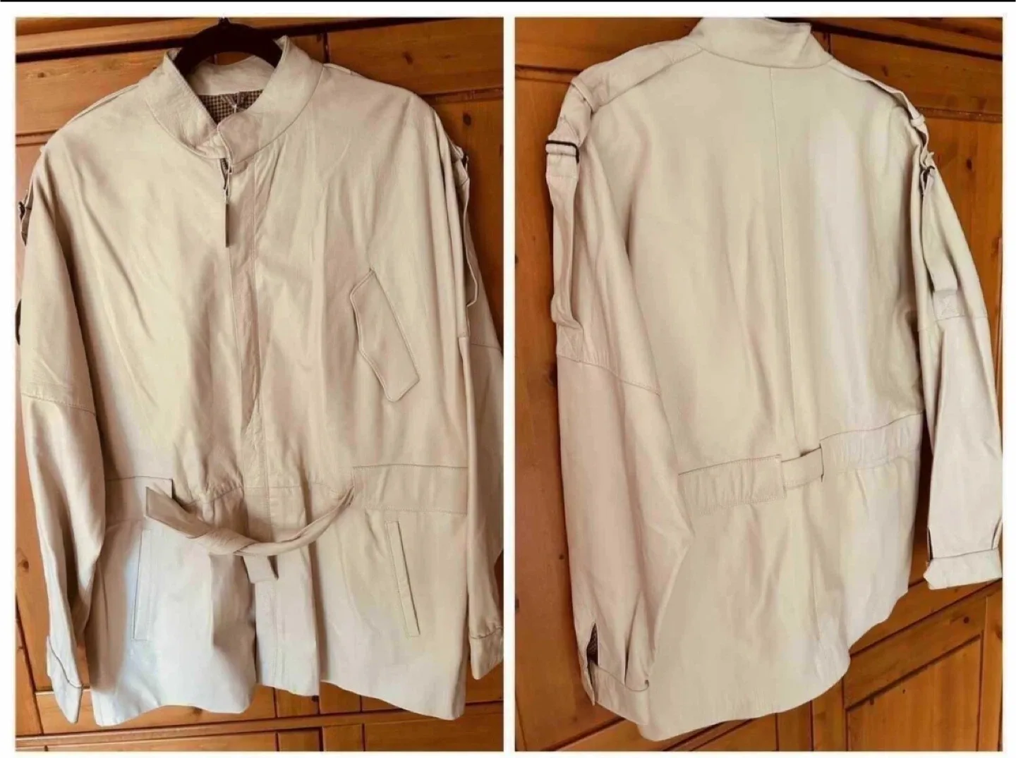 Brand new cream leather Jacket image indicator(2)