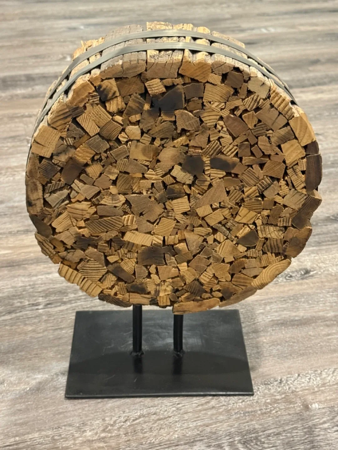 Reclaimed Wood & Metal Decorative Sphere Crate & Barrel image indicator(3)
