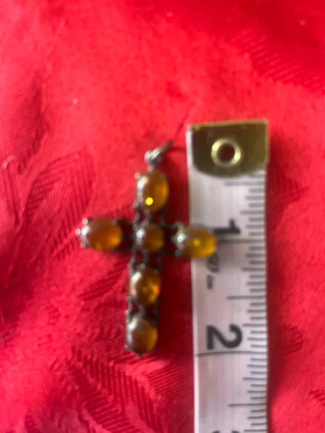 Amber Cross Pendant, 2 inches long image indicator(3)