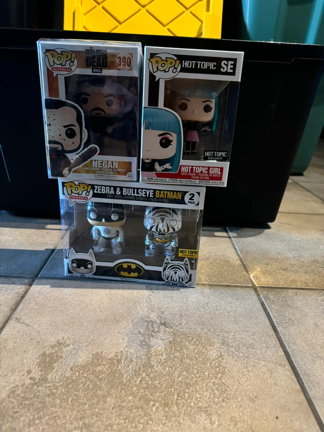 Funko Pops: Negan, Hot Topic Girl, Zebra & Bullseye Batman thumbnail