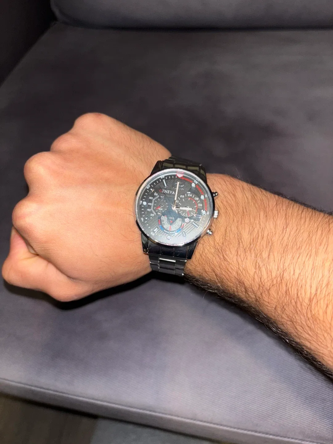 Geneva Silver Chronograph Watch image indicator(4)