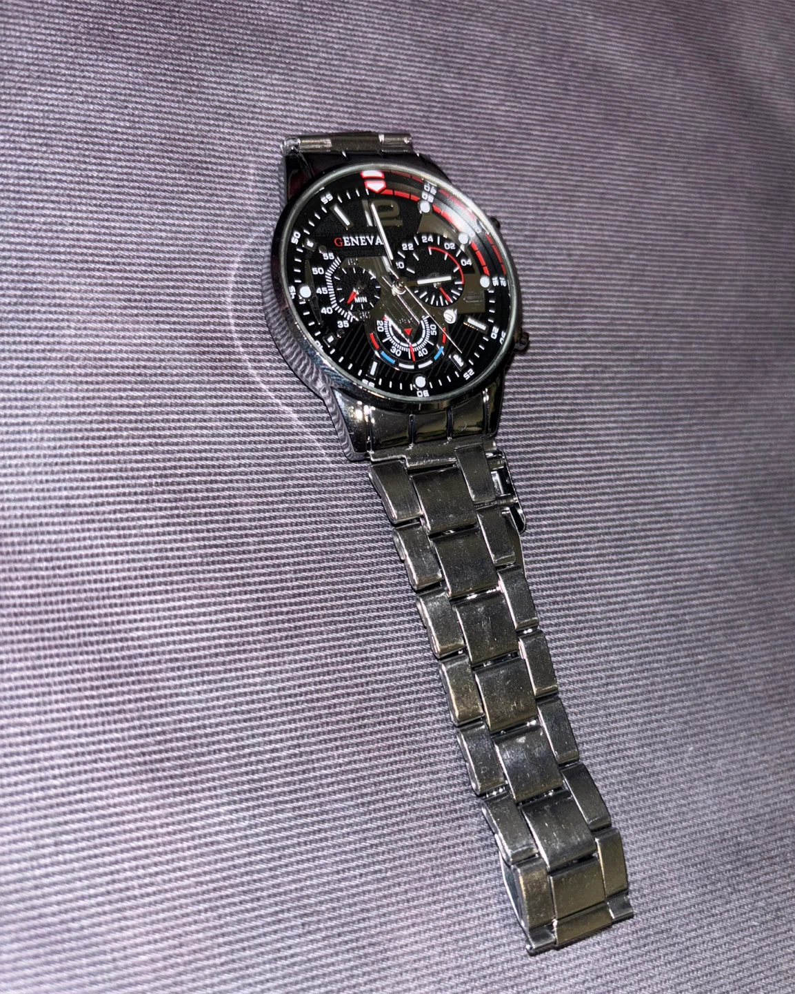 Geneva Silver Chronograph Watch