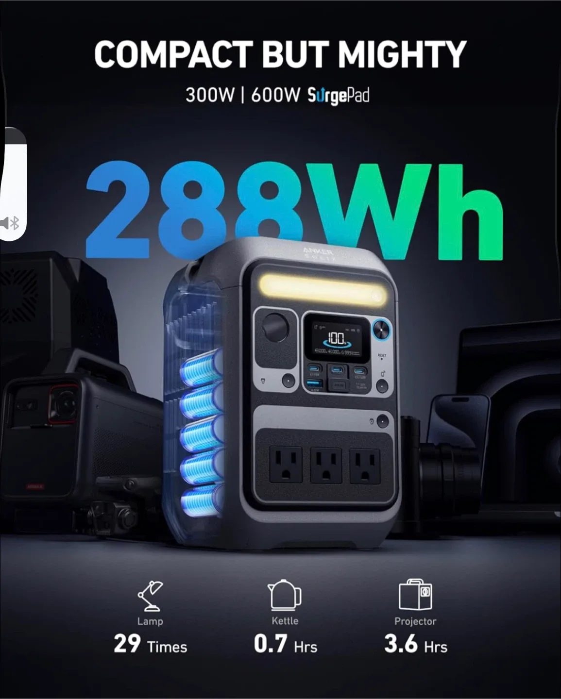 (New) Anker SOLIX C300 Portable Power Station image indicator(4)