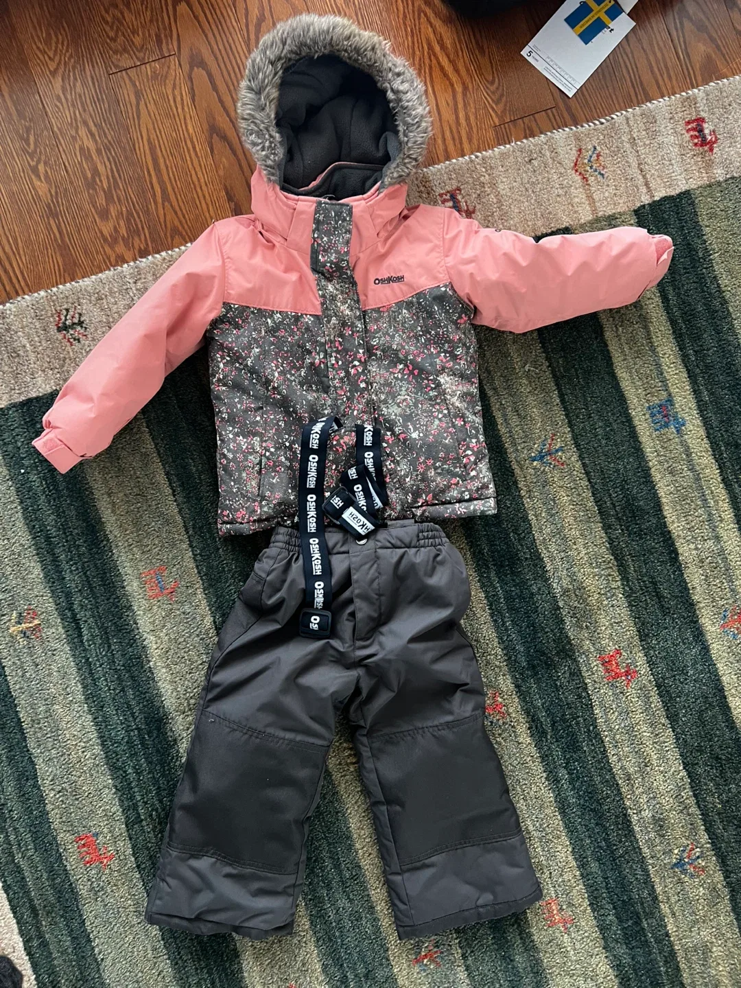 OshKosh Kids' Snowsuit Set - Pink & Floral thumbnail
