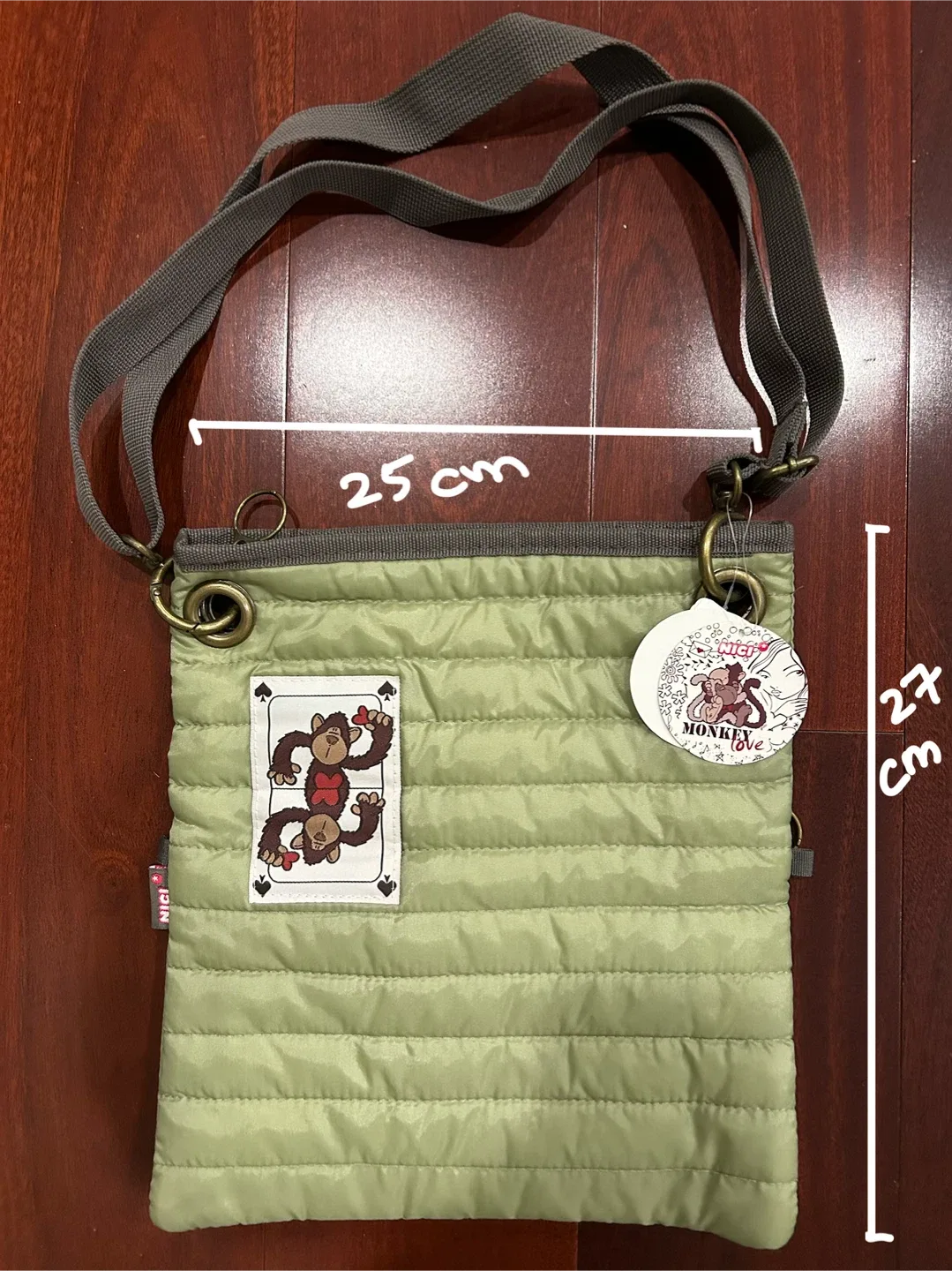 “NEW” Nici Monkey Love Olive Green Crossbody Bag thumbnail