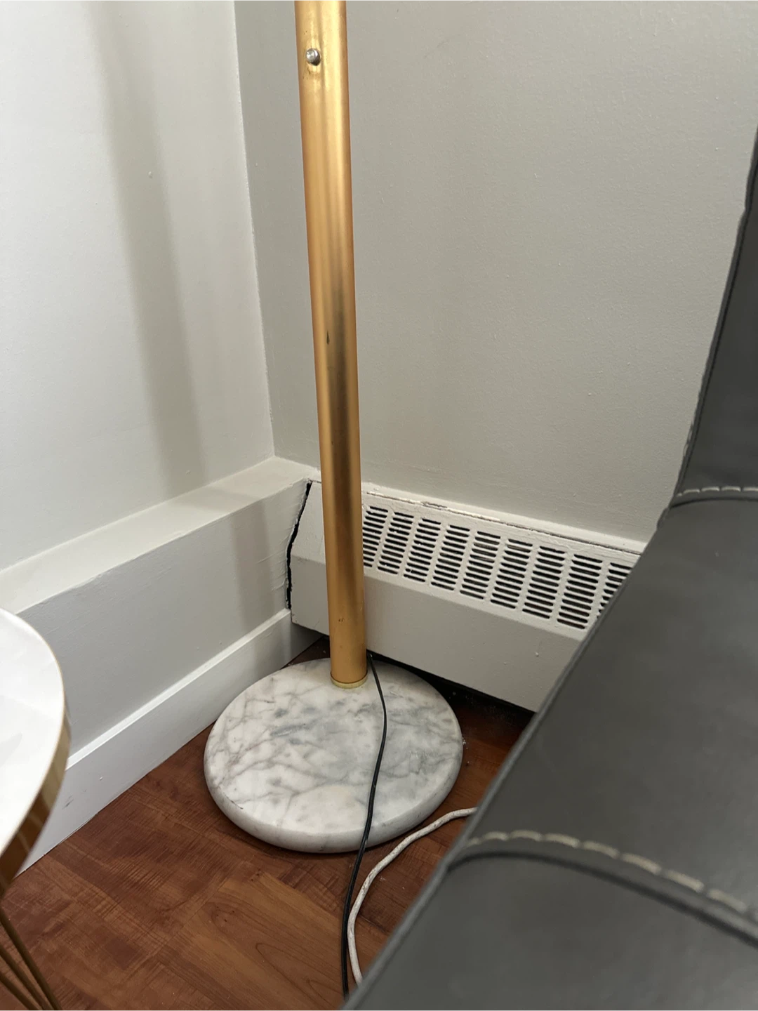Gold Arc Floor Lamp with Marble Base - photo 2