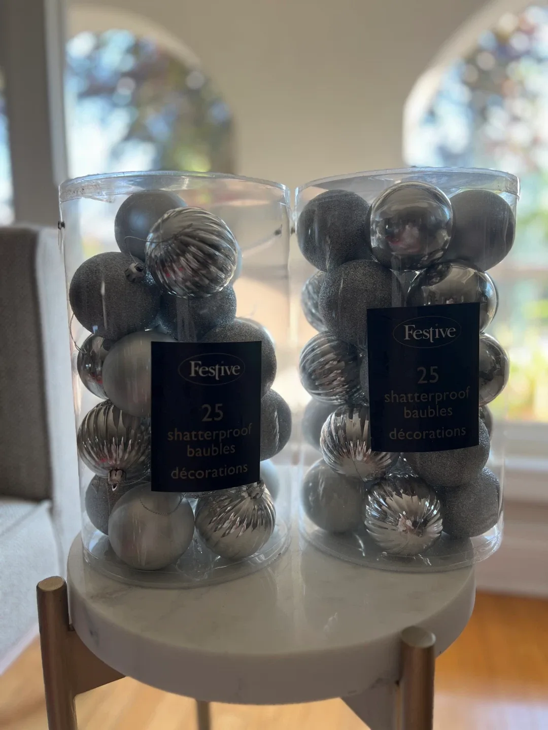 Festive Shatterproof Baubles - 25 Decorations thumbnail