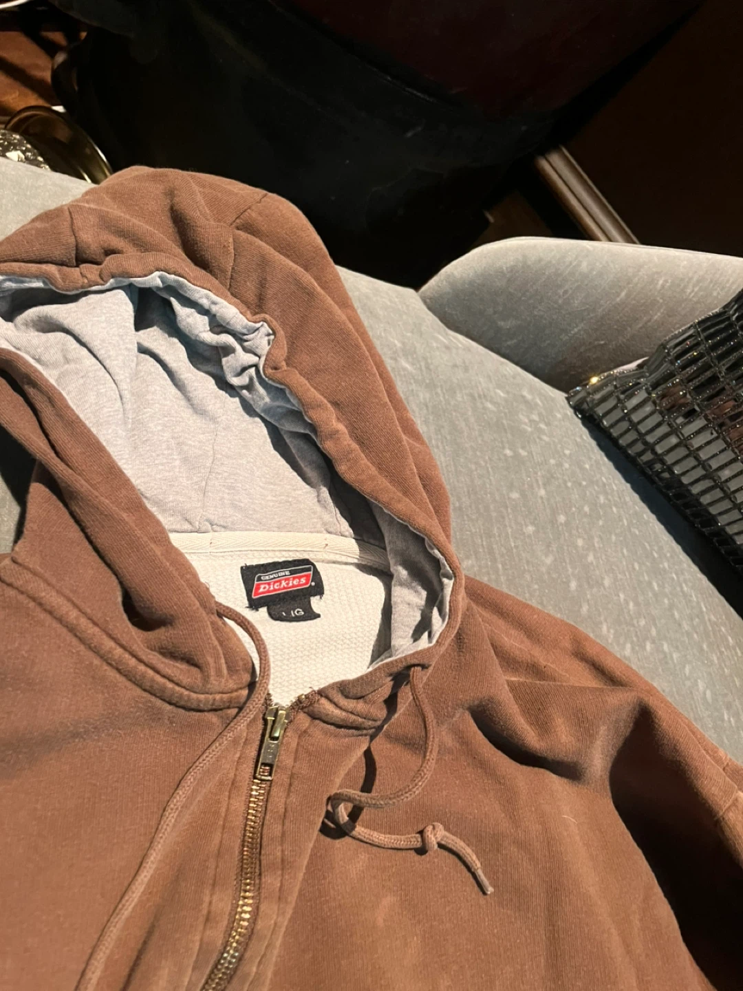 Dickies Brown Zip Up Hoodie - Size Large - photo 4