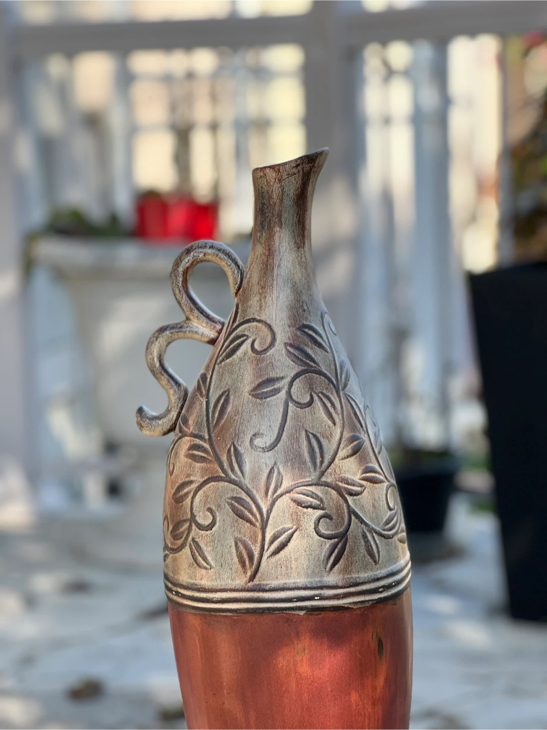 Decorative Brown Vase with Handle - photo 2