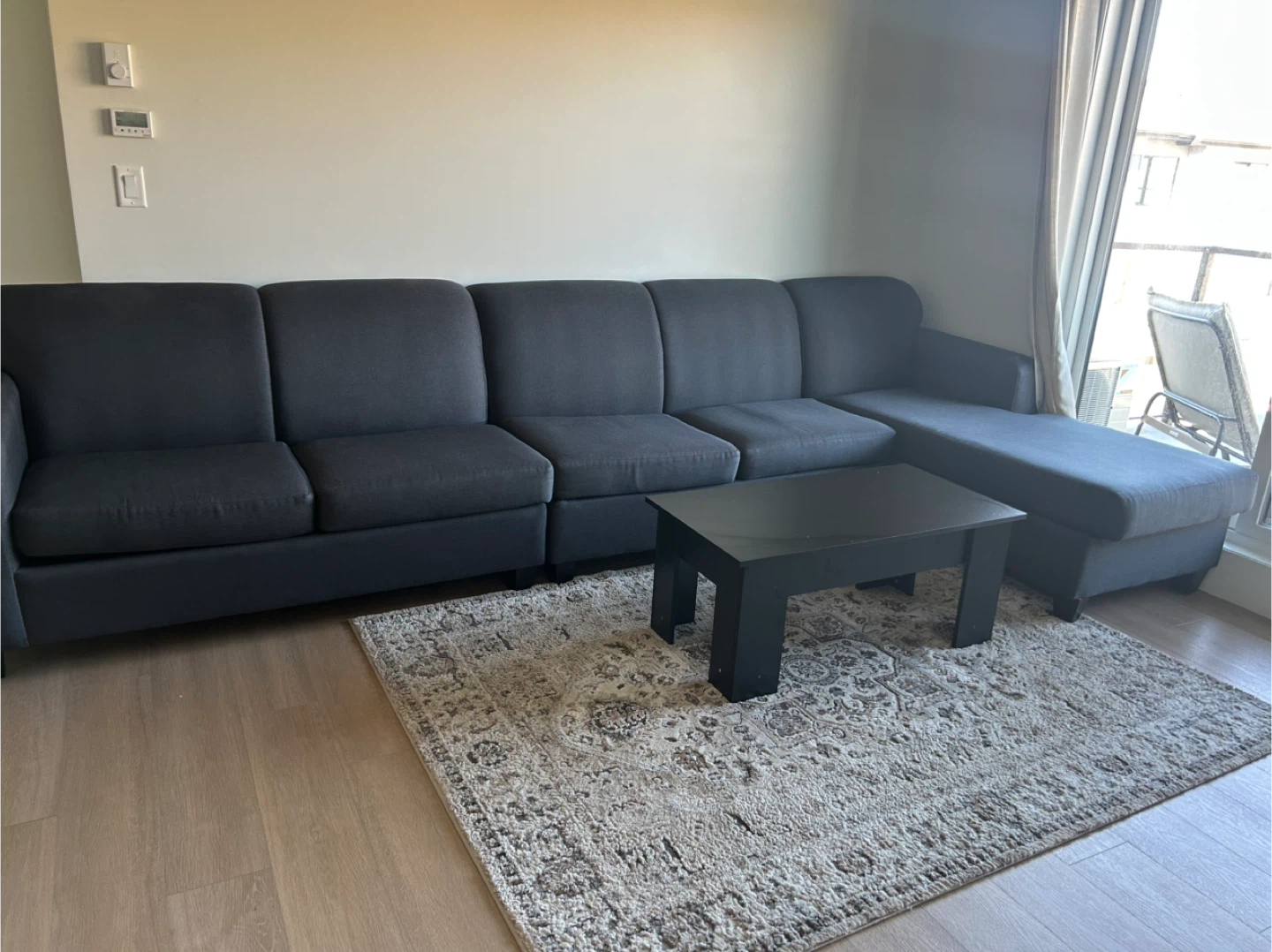 MOVE OUT SALE - Dark Grey Sectional Sofa with Chaise