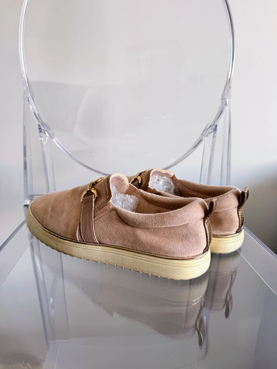 Blush Pink Suede Loafers Size 38 - photo 4