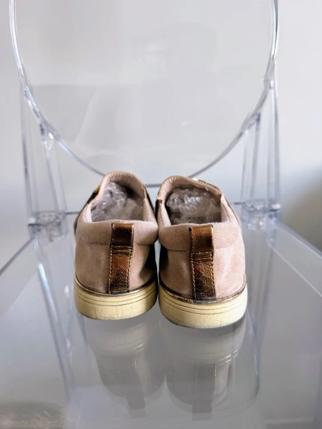 Blush Pink Suede Loafers Size 38 image indicator(6)