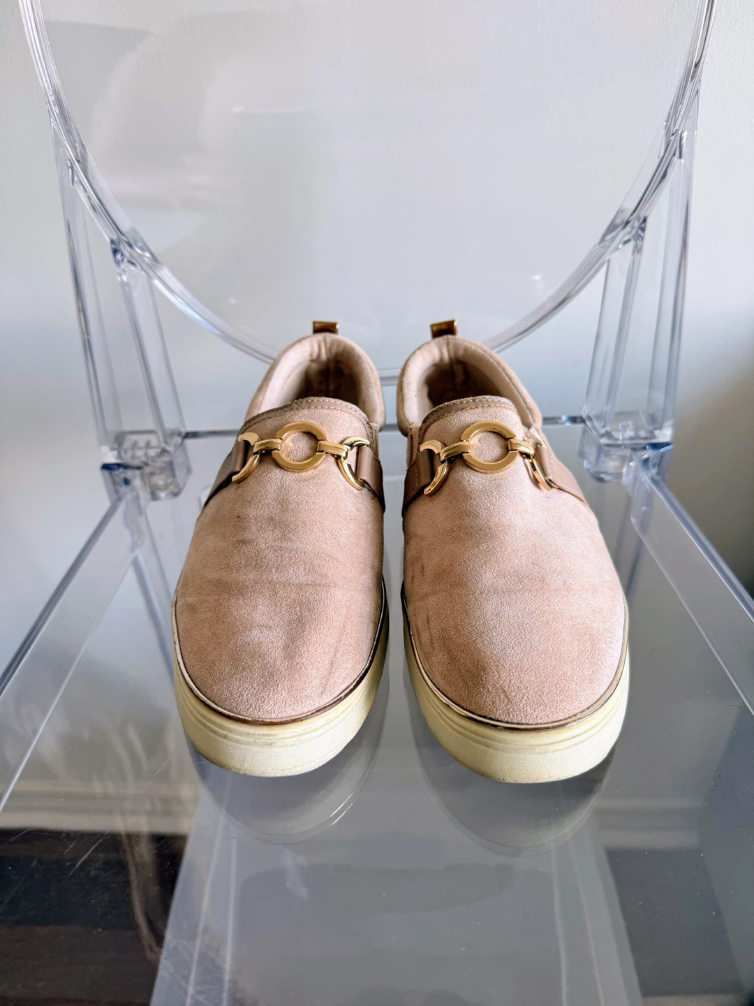 Blush Pink Suede Loafers Size 38 - photo 2