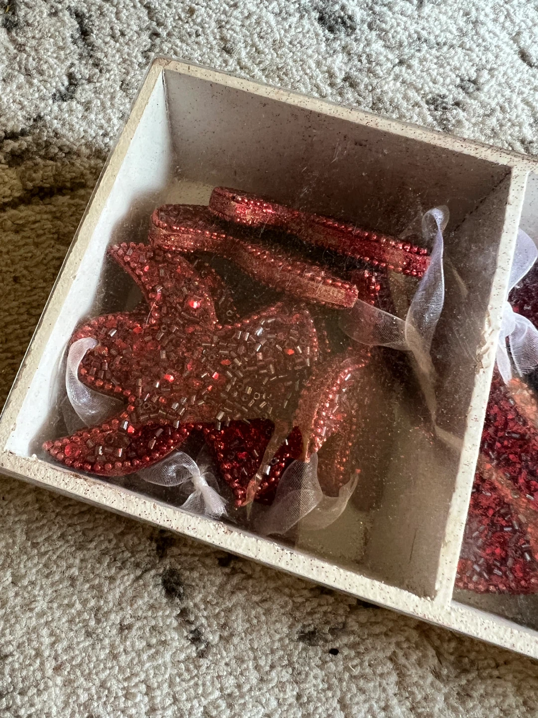 Red Beaded Christmas Ornaments - Angel, Star, Tree - photo 5